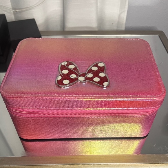 RARE Pink Minnie Mouse Disney Princess Jewelry Box with Zipper NEW! - Picture 2 of 6